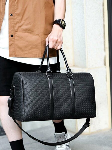 Sac de voyage en cuir tissé