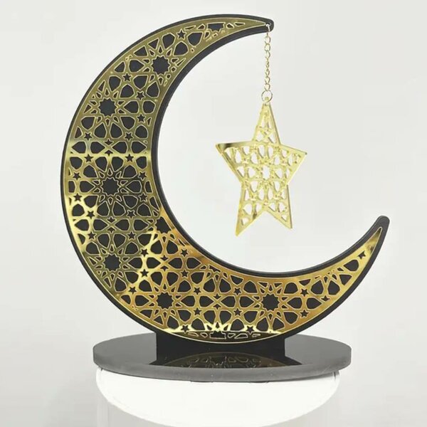Décoration Lune et Étoile doré