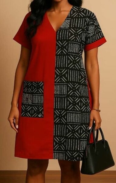 Robe en tissu mélange Pagne