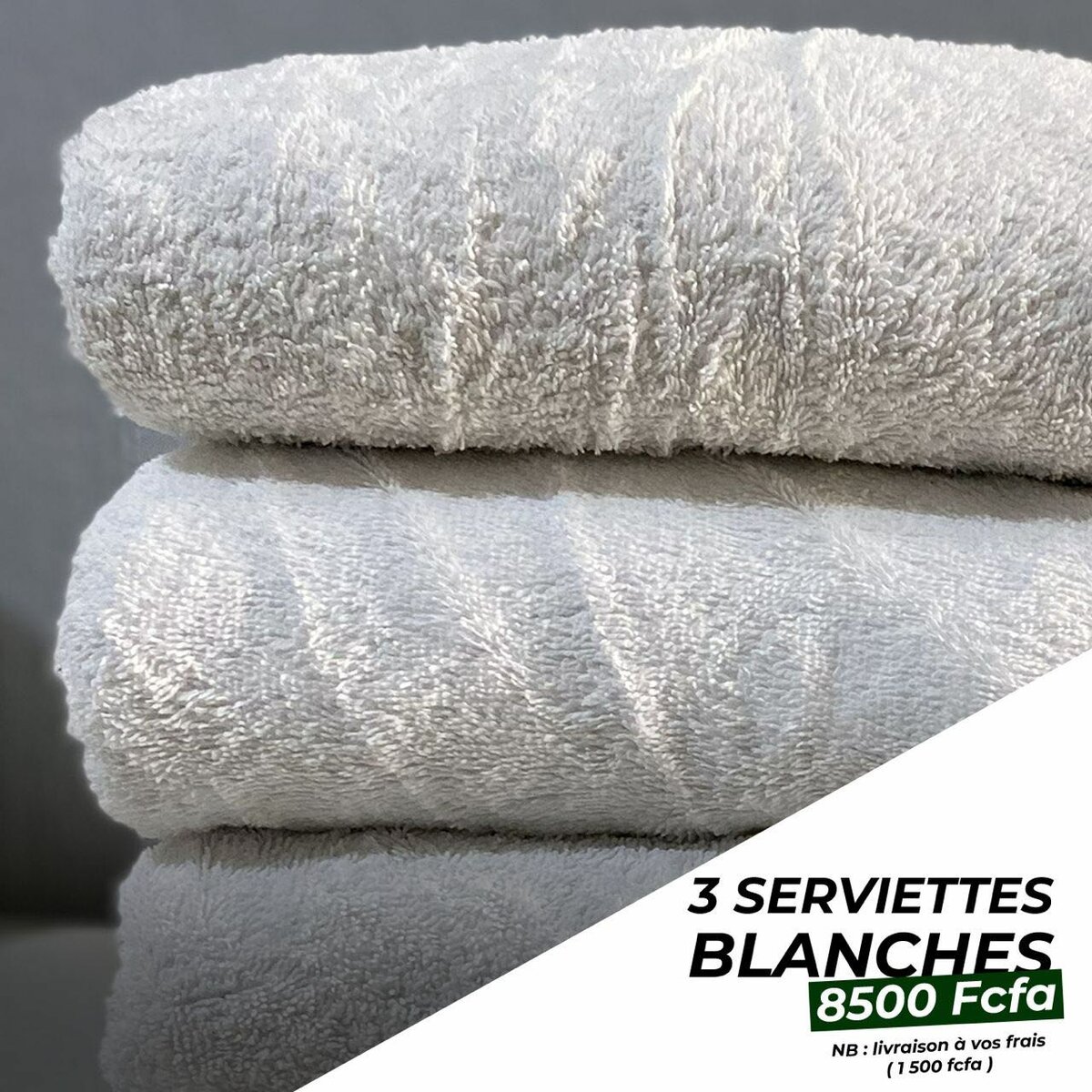 Grande serviette blanche 100% coton
