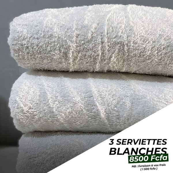 Grande serviette blanche 100% coton
