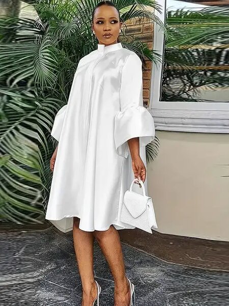Silky Shirt Dress