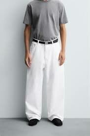 Pantalon large blanc homme