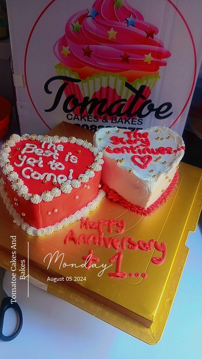 Double heart Cake