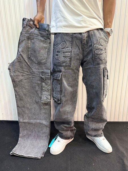 Jean Cargo Gris Homme