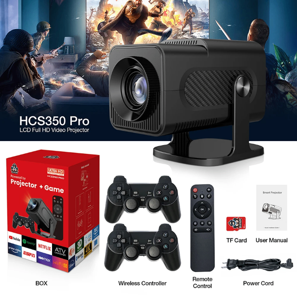 PROJECTEUR DE JEU HCS350 PRO 3D ET MANETTES SANS FIL.
