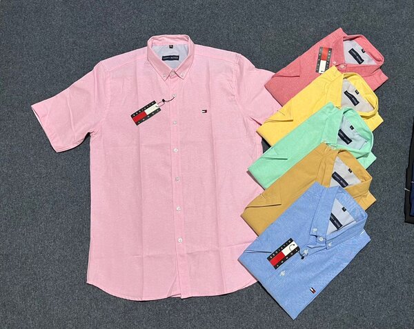Chemise homme en coton coloré