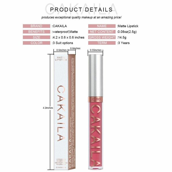 6 pcs rouge à lèvres Mat