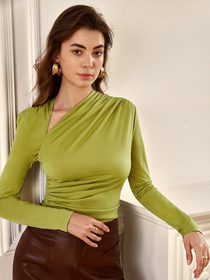 Blouse vert ciel légante femme