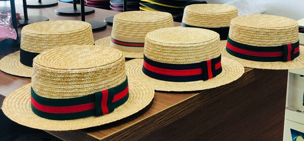 Straw fedora hat