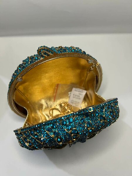 Teal Blue Web Purse