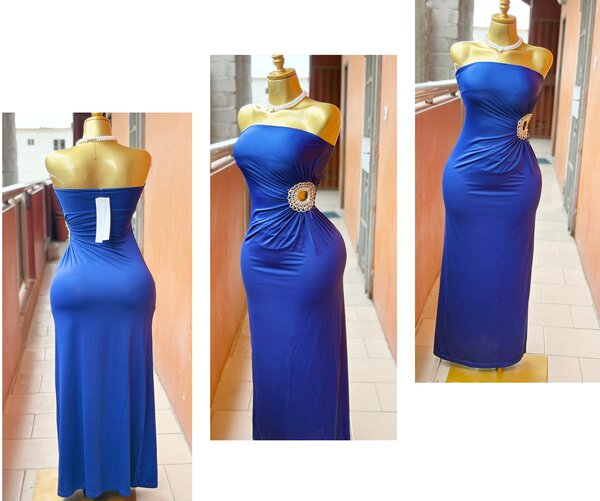 Robe longue élégante bleue