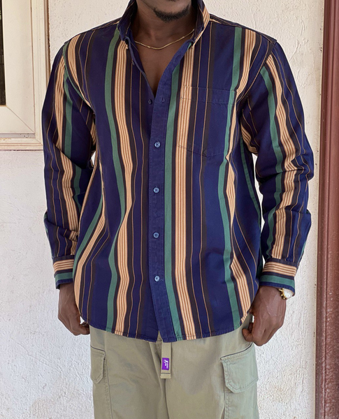 blue striped shirt