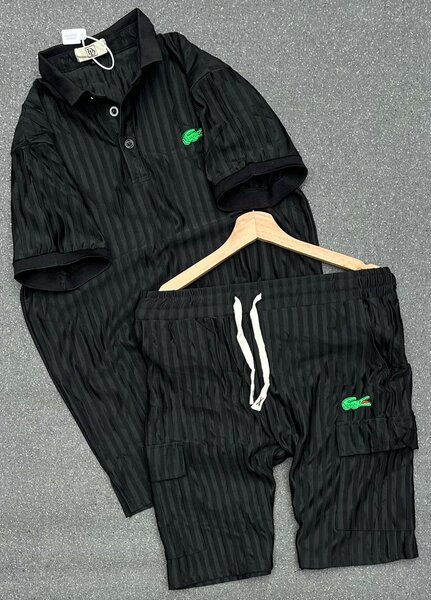 Ensemble short et polo noir