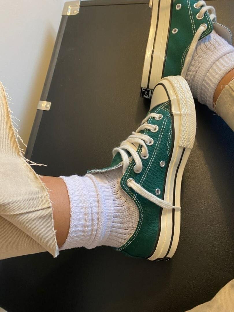 Baskets Vertes Unisex Style Rétro