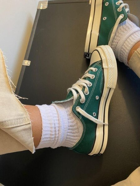 Baskets Vertes Unisex Style Rétro