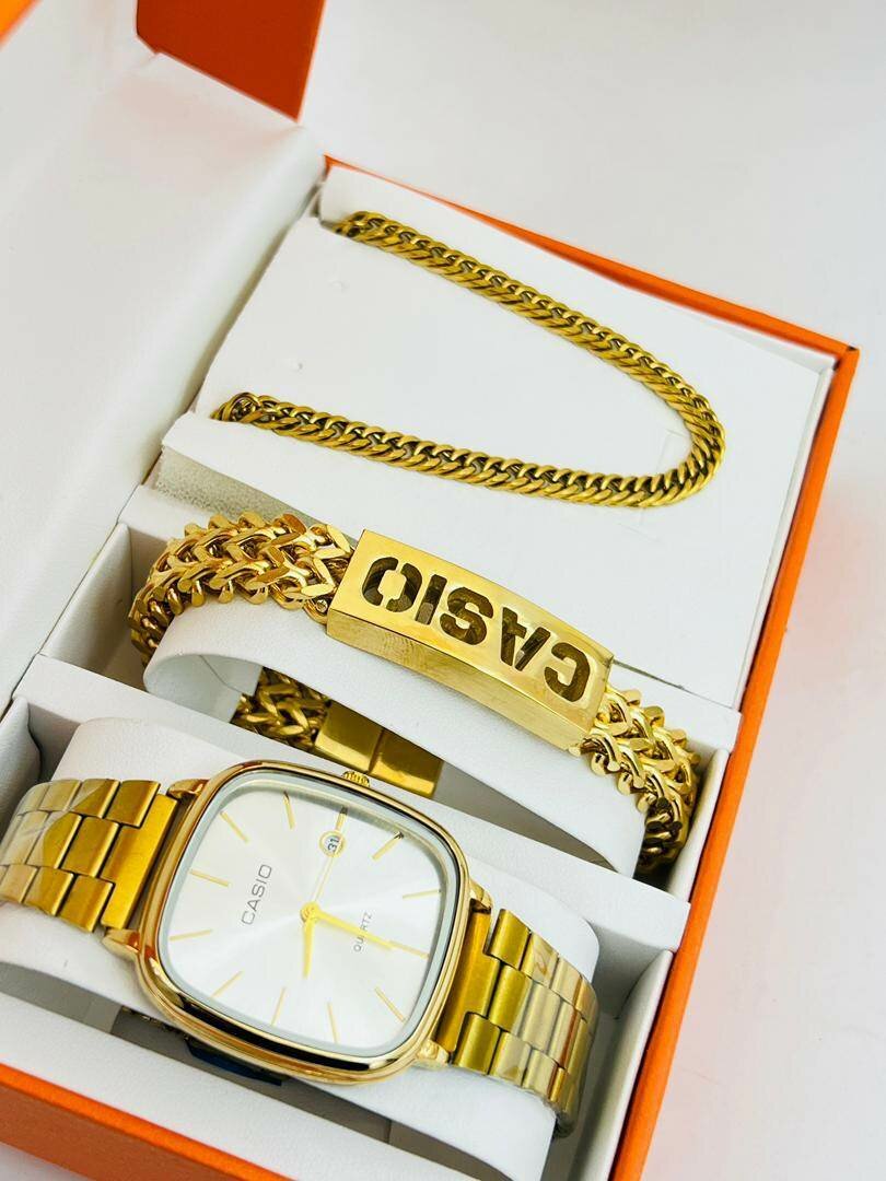 Men's watch bracelet necklace+ chocolate gift box set