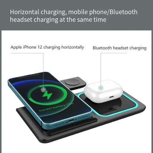 Chargeur Sans Fil Pliable, Station De Charge Rapide, LED, IP