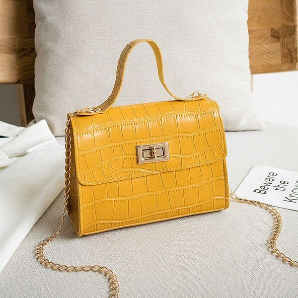 Sac à main motif crocro jaune