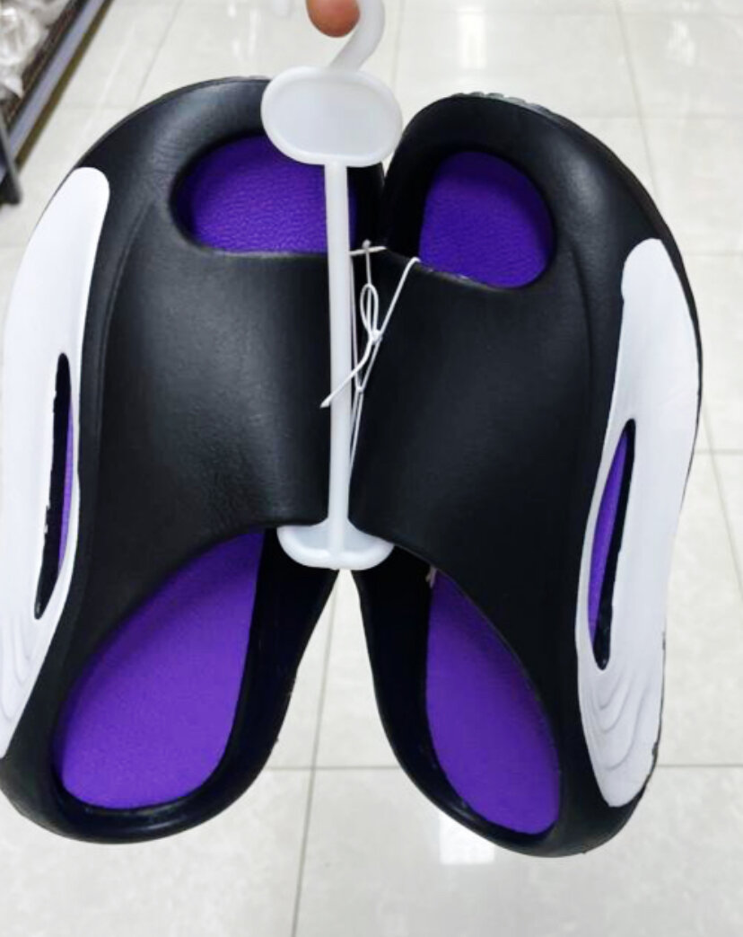 Sandales confort noir et violet