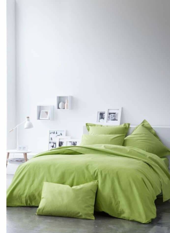 Parure de lit en coton vert