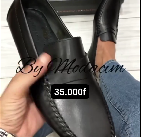 mocassins en cuir pour hommes by Monacum noir