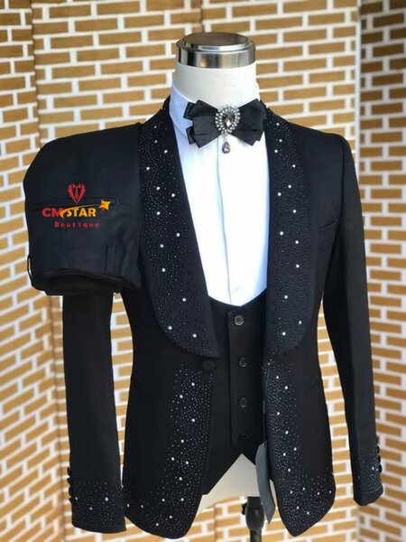 black men's suit