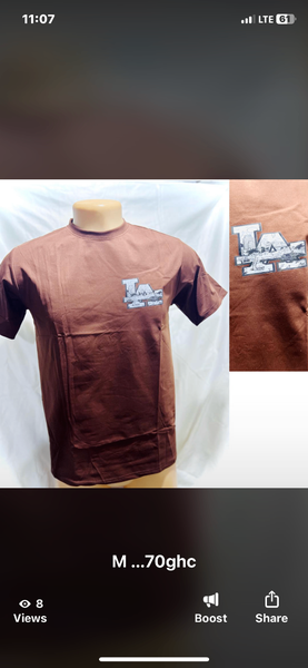Brown Round Neck Top