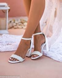 Sandales à talons mariée élégantes