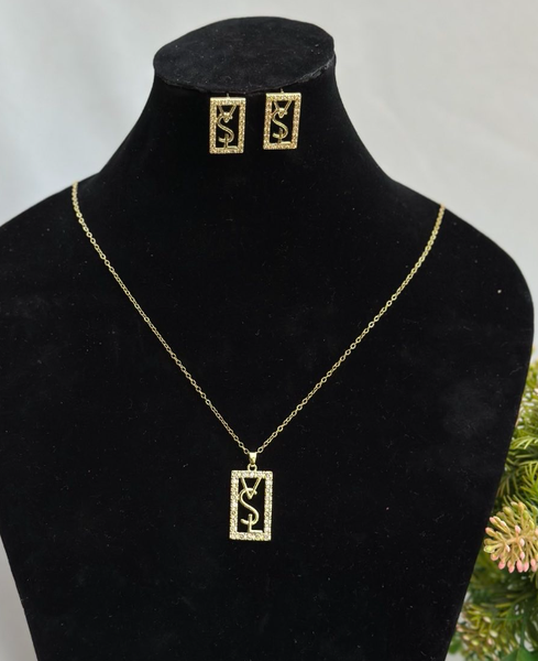 Necklace + earrings
