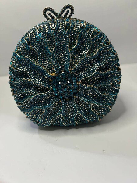 Teal Blue Web Purse