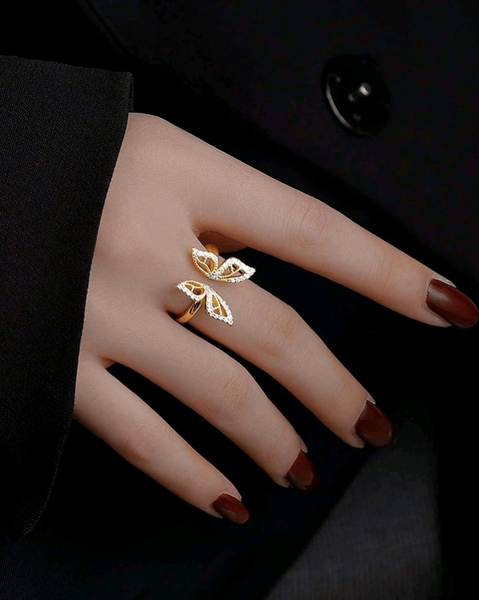 Bague papillon dorée