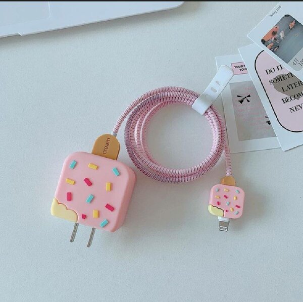 Protège chargeur glace rose