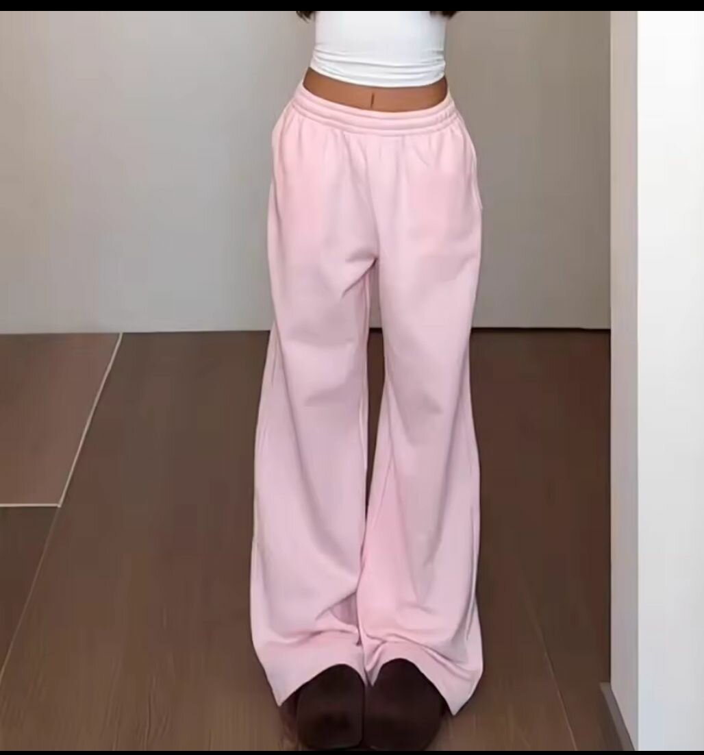Pantalon large rose femme