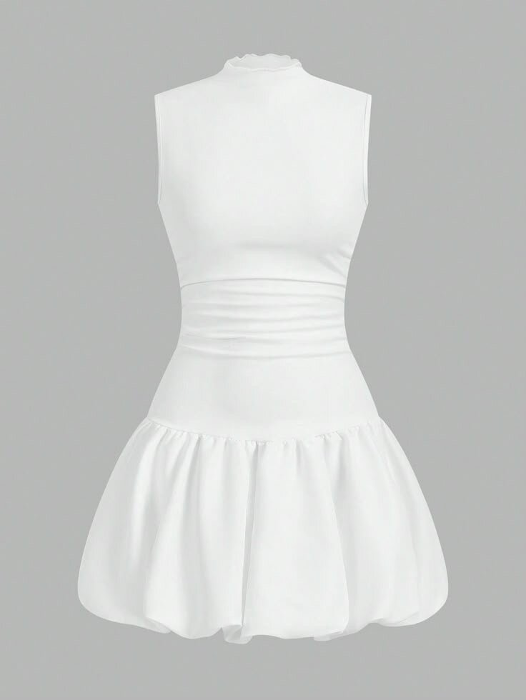 Robe Blanche Évasée Élégante