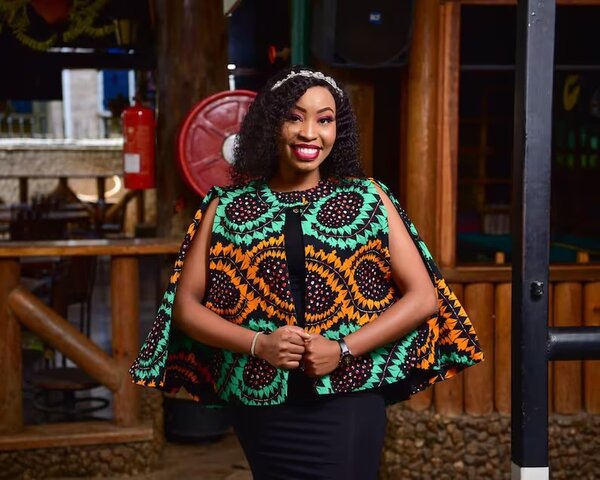 African print cape coat