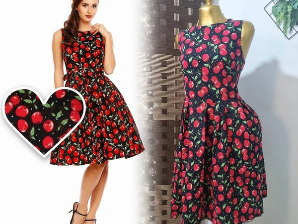 Robe Vintage Cerise Femme