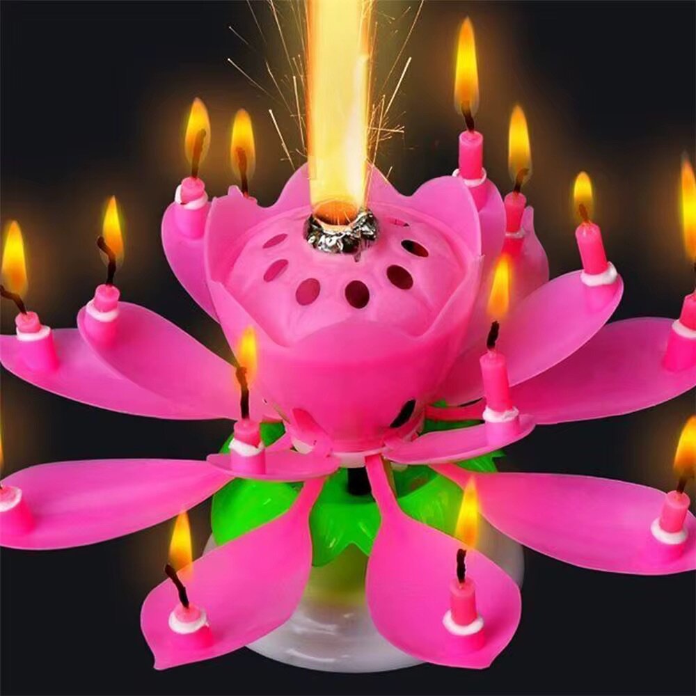 Bougie musicale fleur magique