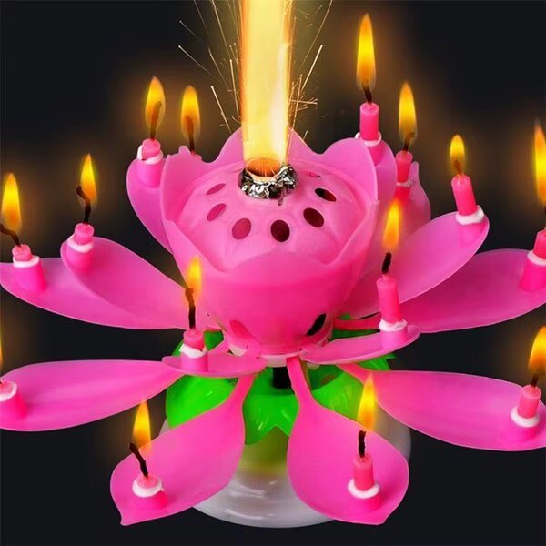 Bougie musicale fleur magique
