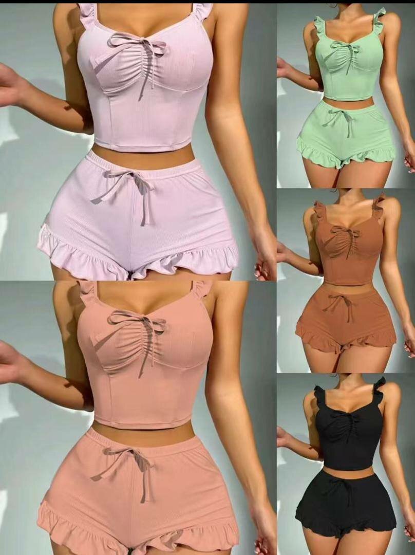 Pyjama court à motifs pour femme