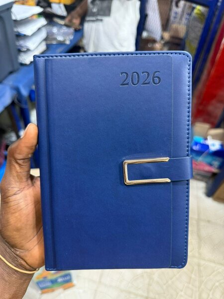 Agenda 2026 en cuir bleu