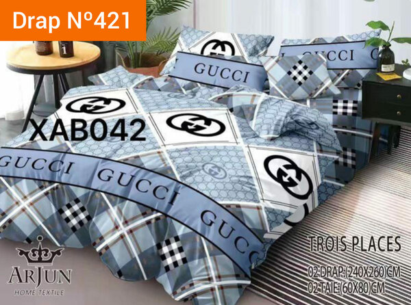 ▪️2 Draps 3 places + 2 taies bleu