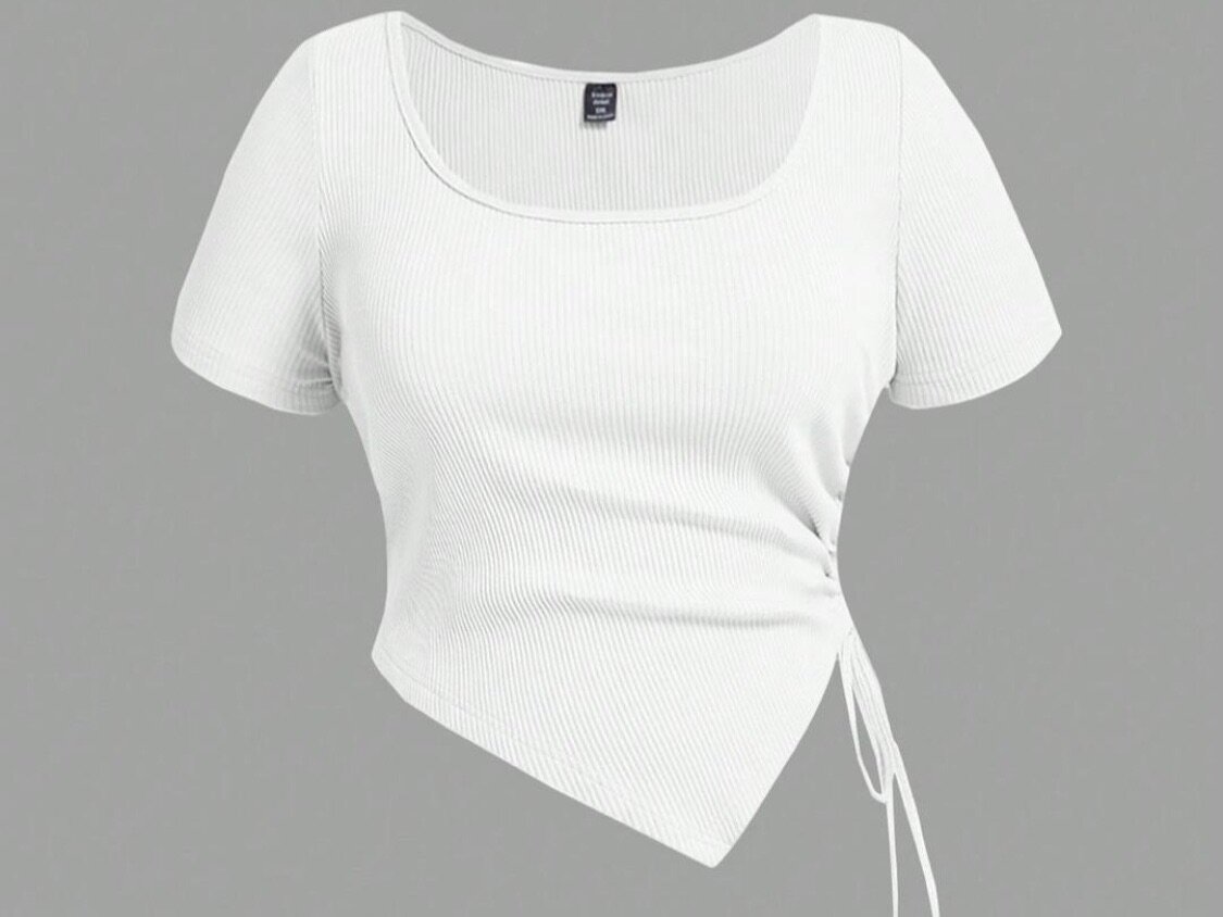 Haut blanc asymétrique femme