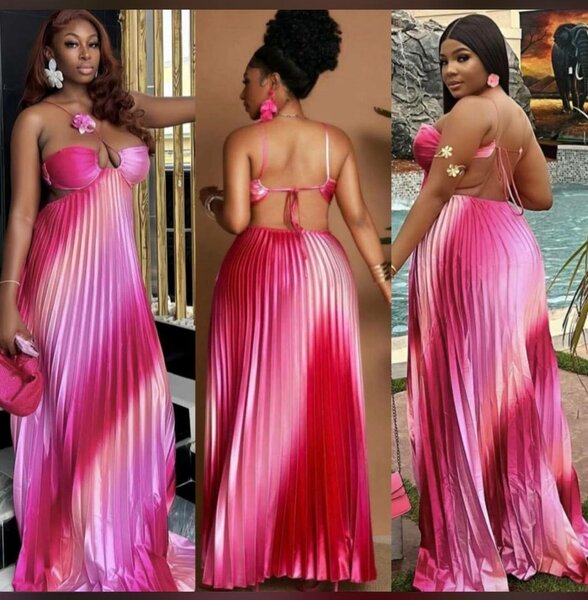 Robe longue estivale rose dégradé