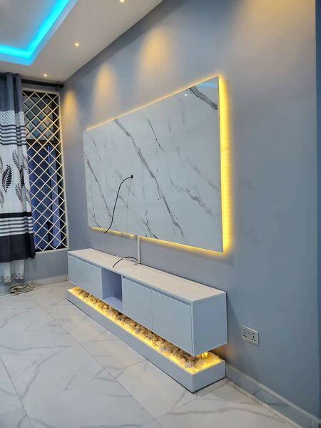 Tv unit with lights