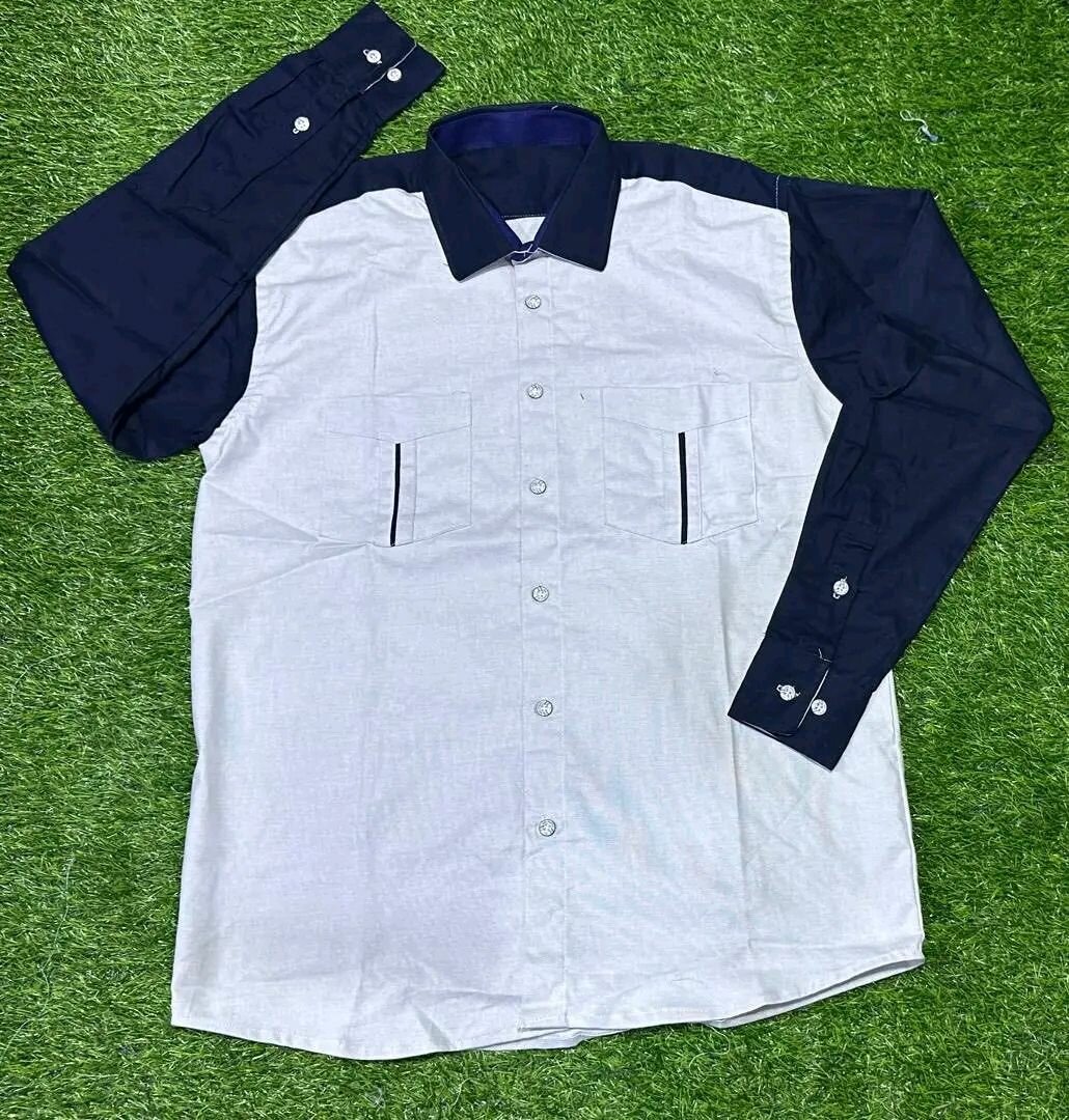 Chemise casual bicolore homme