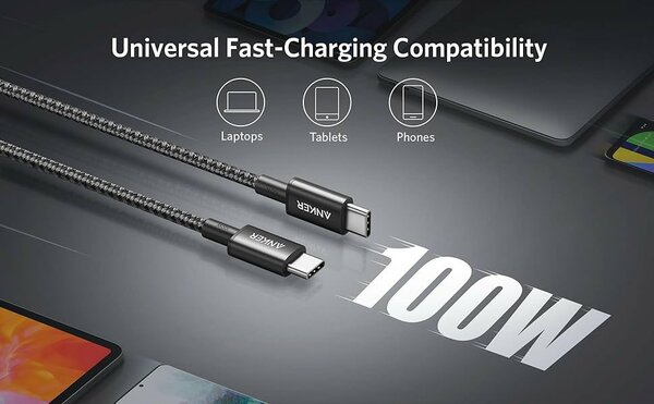 Anker Nylon Braided USB C-C 100w Cable