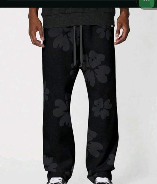 Pantalon Jogger Noir avec Motifs