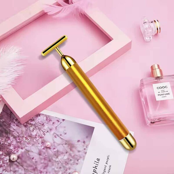 Masseur Facial vibrant à rouleau en or 24K, amincissant, bea