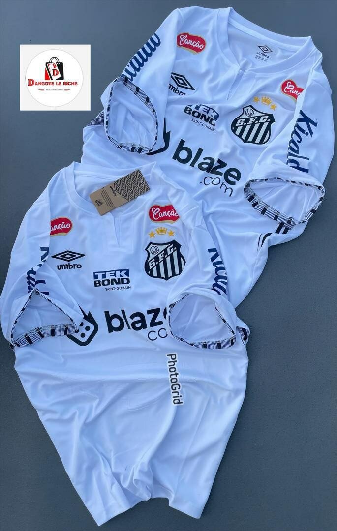 Maillot de football blanc Santos